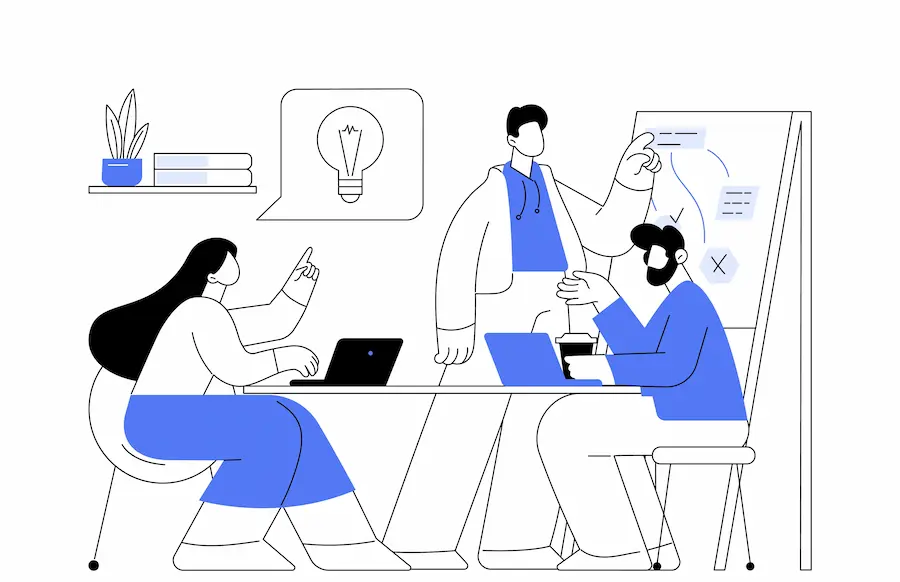 チームの立ち上げを表しているイラスト